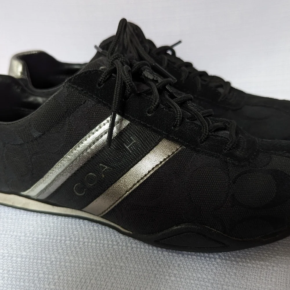 Black‎ Canvas and Suede Jayme Coach Sneakers